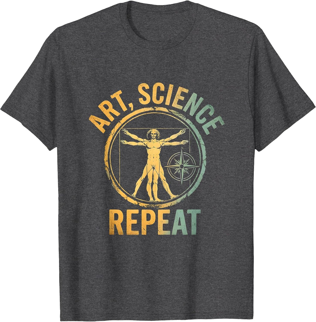Art Science Repeat Renaissance Men Design T-Shirt - Dark Heather Grey