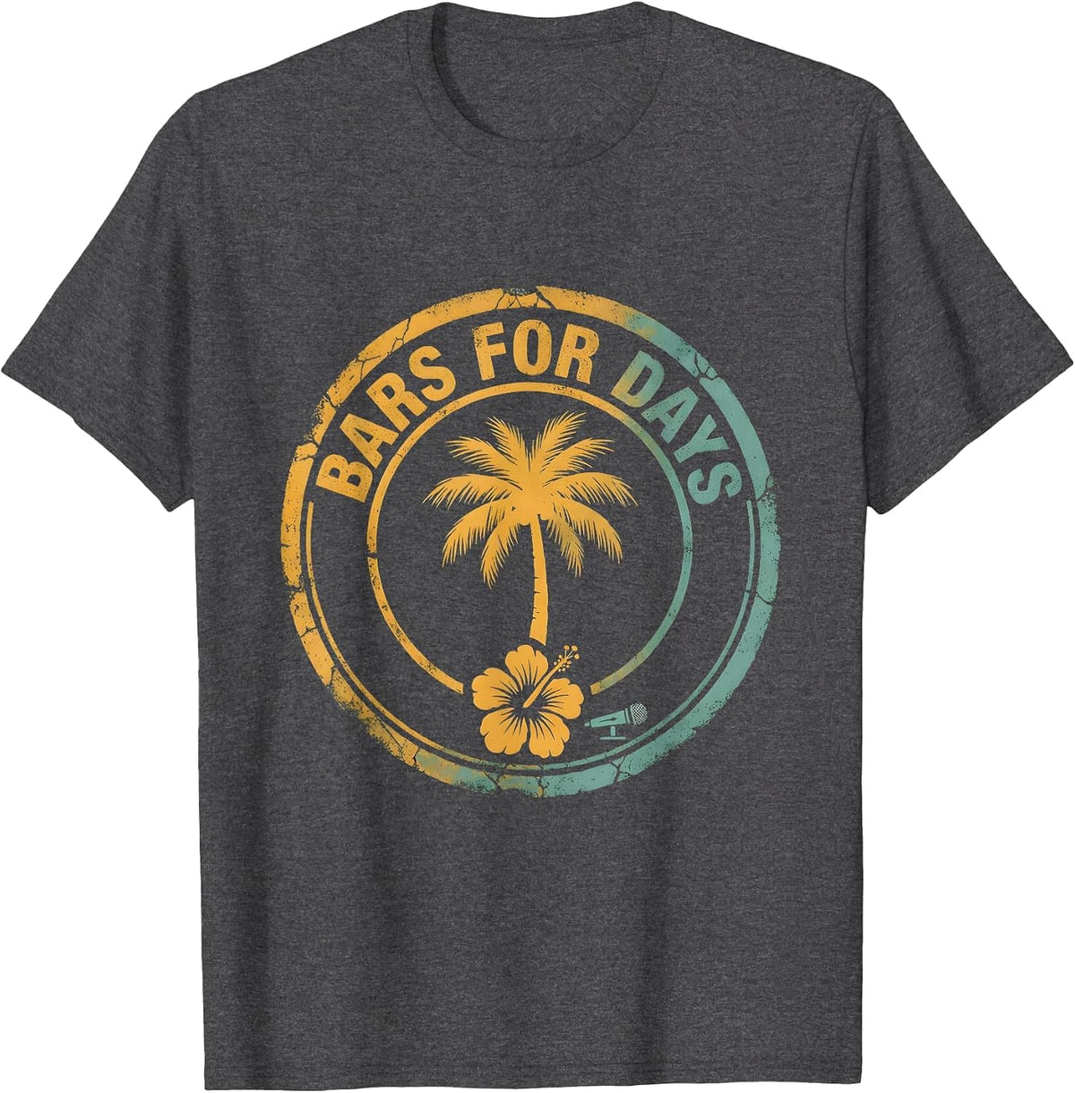 Bars For Days Hip Hop Graphic Design T-Shirt - Dark Heather Grey