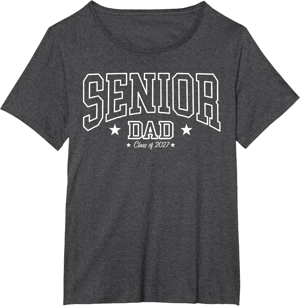 Senior Dad Class of 2027 Striped Graduate Father Graduation T-Shirt - Dark Heather Grey