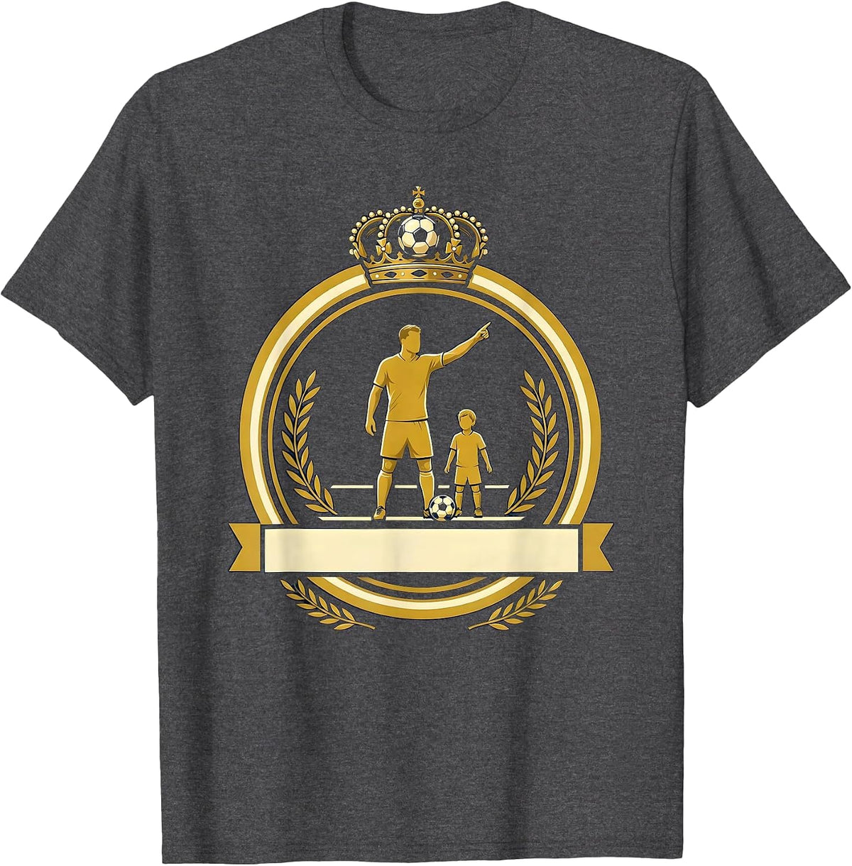 Men's Soccer Dad Sideline Coach Graphic Tee T-Shirt - Dark Heather Grey