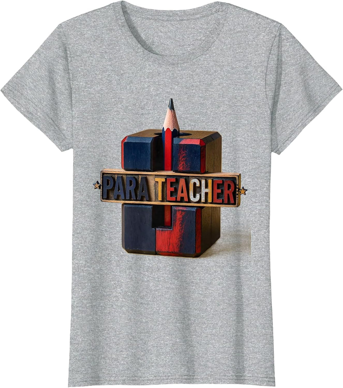 Women's Para Teacher Retro Pencil Sharpener Back To School Teacher T-Shirt - Heather Grey