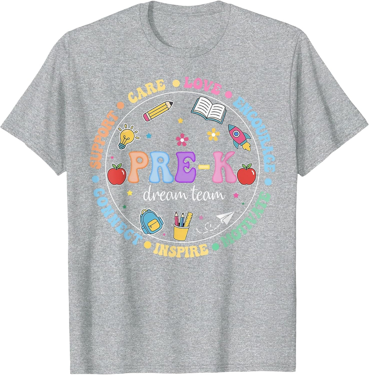 Dream Team Preschool Back to School Pre-K Teacher Kids T-Shirt - Heather Grey