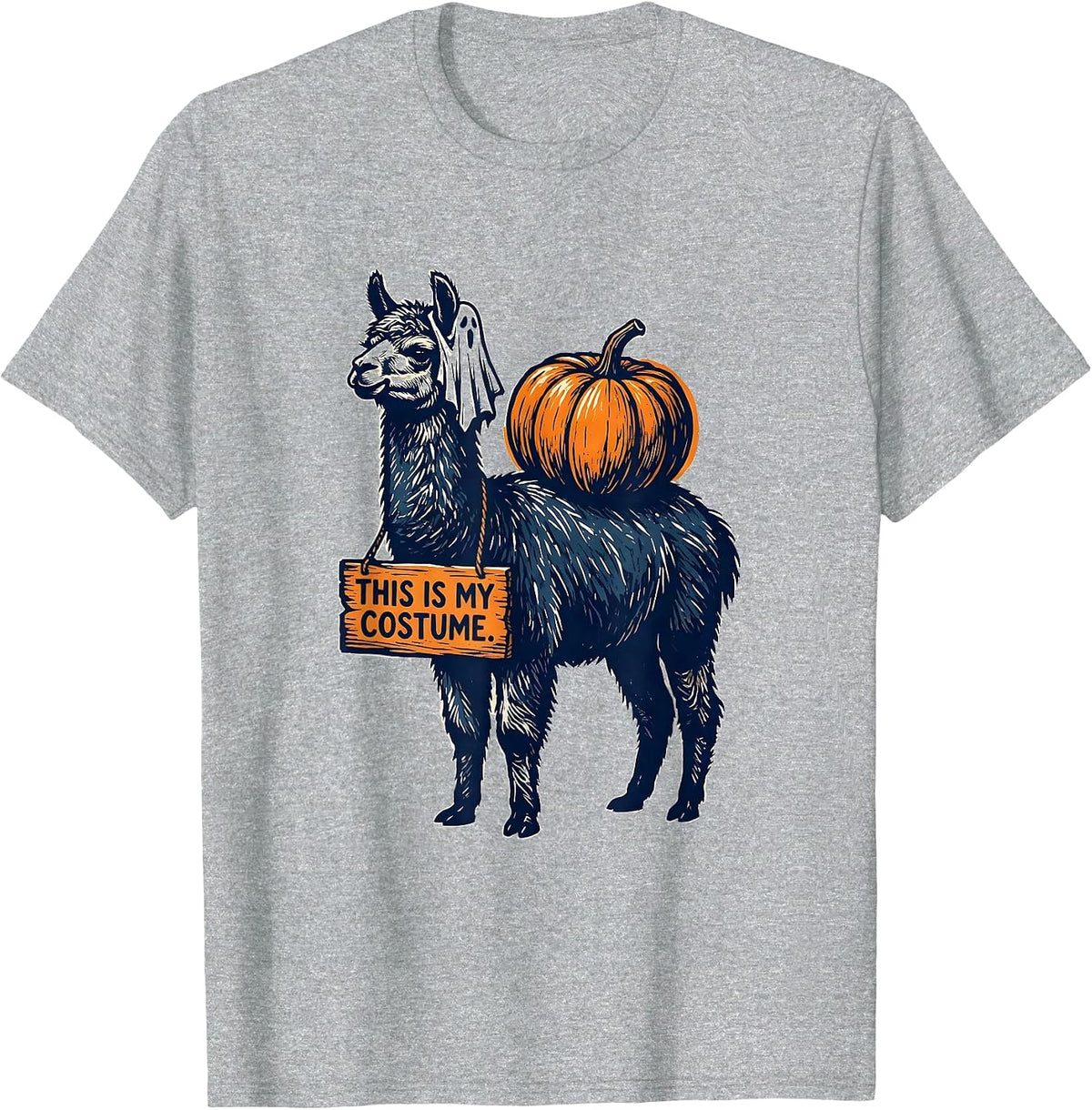 Men's This Is My Costume Funny Llama Halloween Novelty Humor T-Shirt - Heather Grey