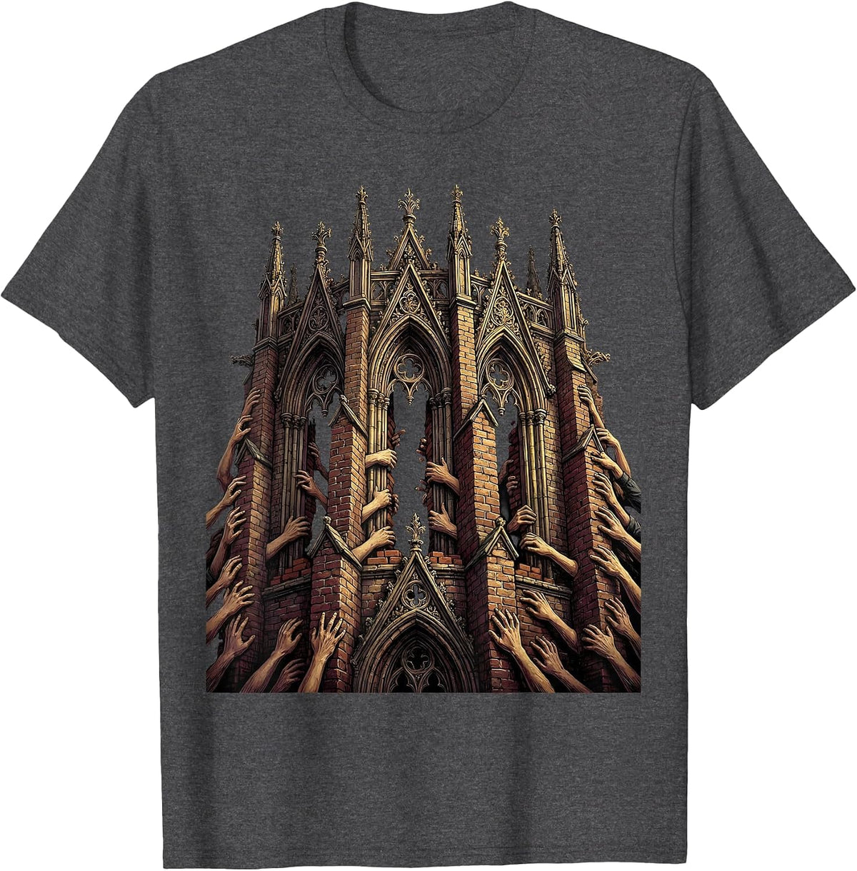 We The People Unity Hands Building Together T-Shirt - Dark Heather Grey