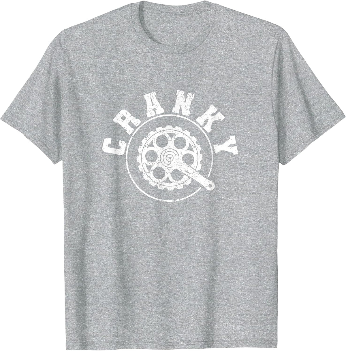 Cranky Funny Bicycle Lover Crank Cycling Biker Mountain Bike T-Shirt - Heather Grey