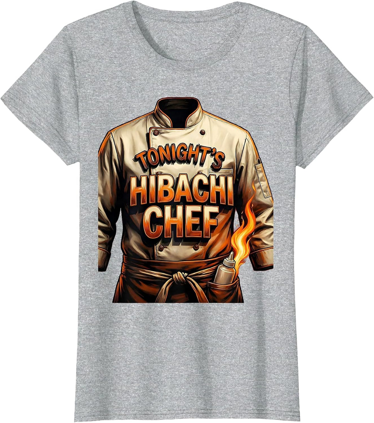 Tonight's Hibachi Chef Playful Pun Halloween Party Costume T-Shirt - Heather Grey