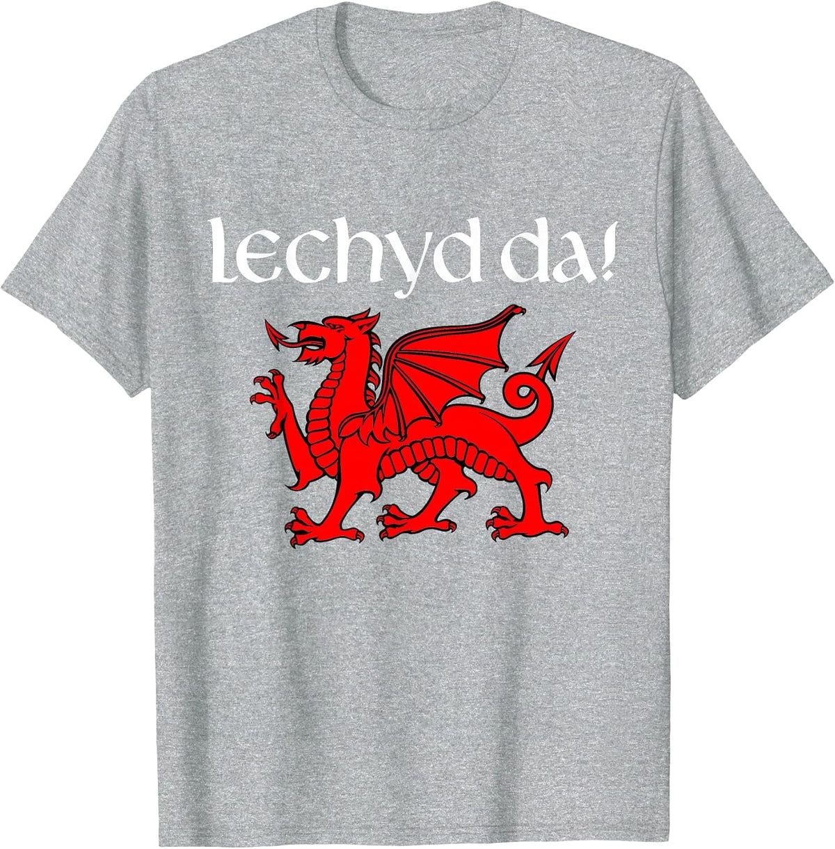 Cheers in Welsh Dragon Shirt Lechyd Da Drinking Souvenir T-Shirt - Heather Grey