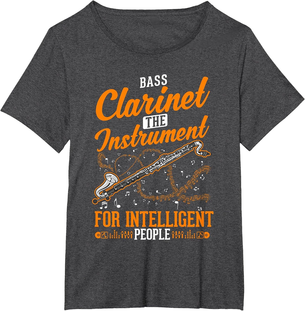 Bass Clarinet Instrument for Intelligent People T-Shirt - Dark Heather Grey