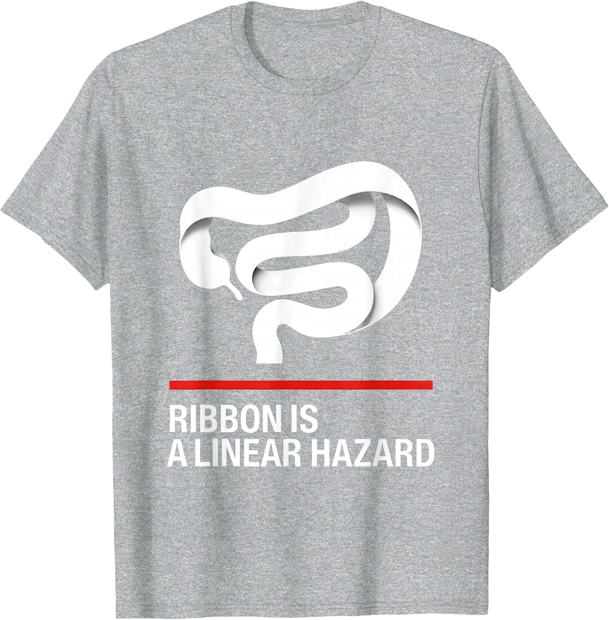 Men's Ribbon Is A Linear Hazard Funny Vet Tech Christmas T-Shirt - Heather Grey