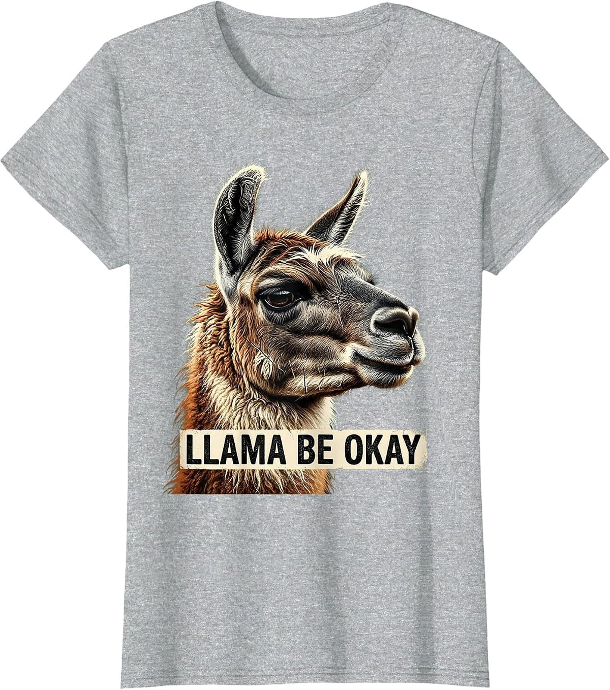 Women's Llama Be Okay Funny Alpaca Squad Humor T-Shirt - Heather Grey