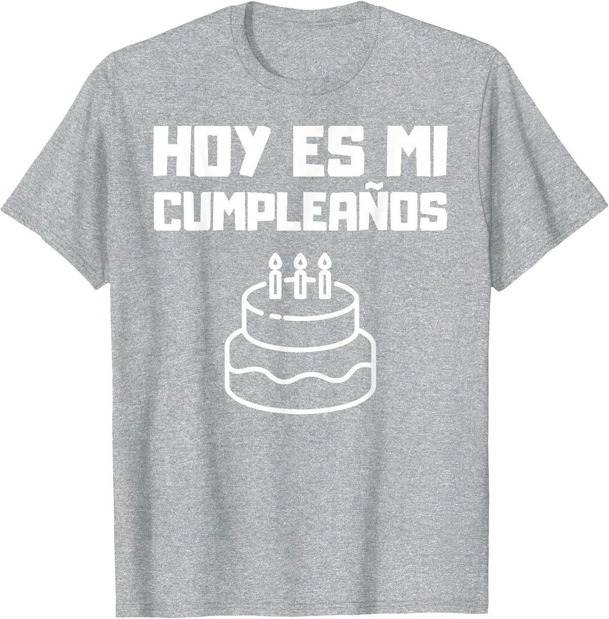 Hoy ES Mi Cumpleanos Spanish Jersey Mexican Playera Graphic T-Shirt - Heather Grey