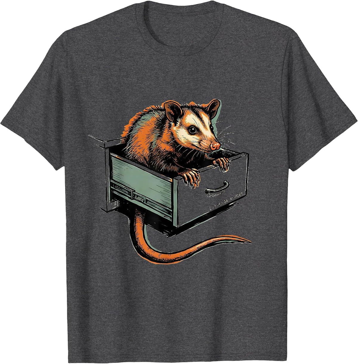 I Am Not Big On Order Funny Opossum Deadpan Humor T-Shirt - Dark Heather Grey