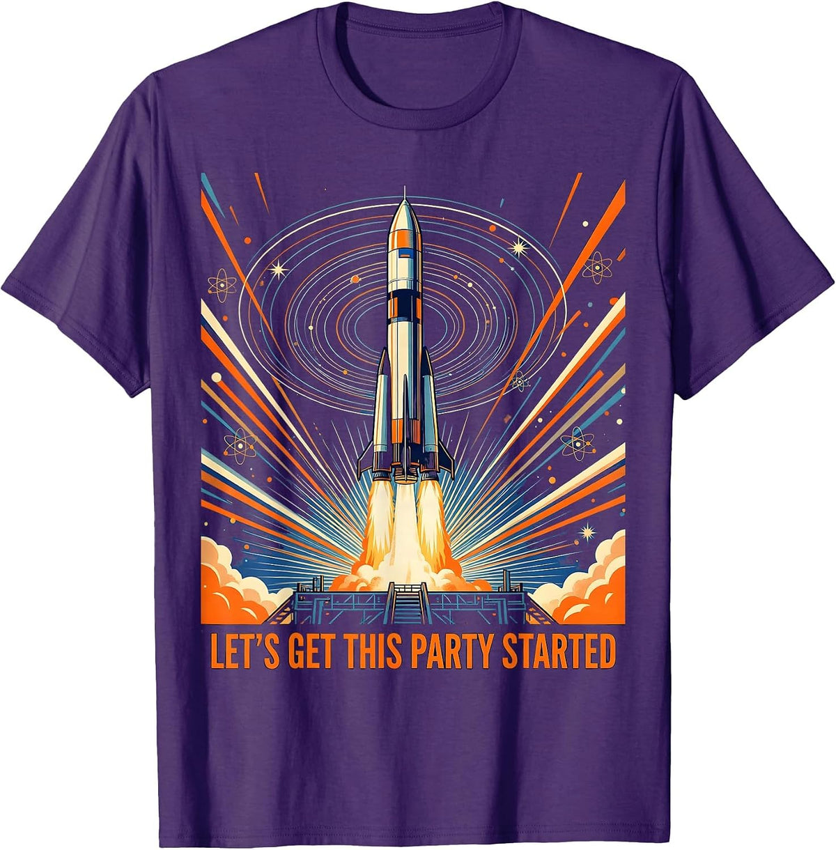 Let's Get This Party Started Celebration Design T-Shirt - Purple