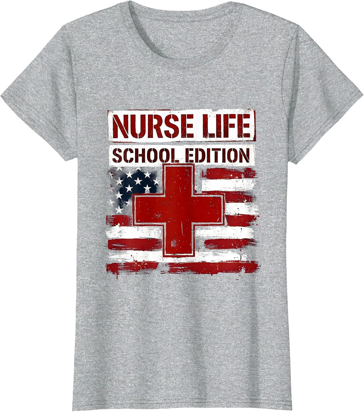 Nurse Life School Edition School Nurse Design T-Shirt - Heather Grey
