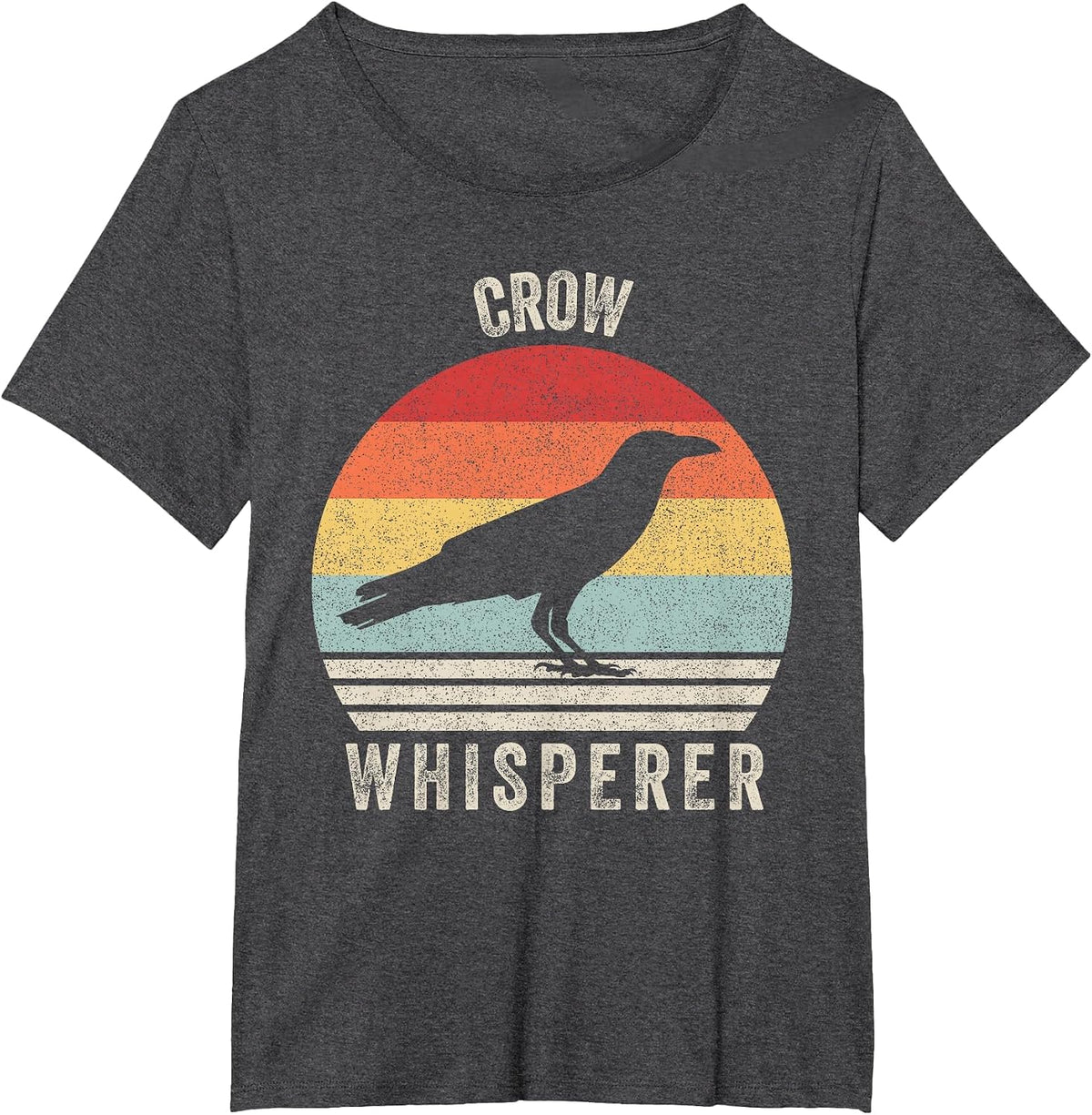 Retro Crow Whisperer Shirt Funny Birds Lover Crow Vintage T-Shirt - Dark Heather Grey