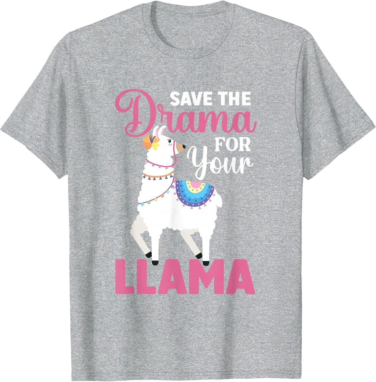 Save The Drama for Your Llama Alpacas Llamas Lama T-Shirt - Heather Grey