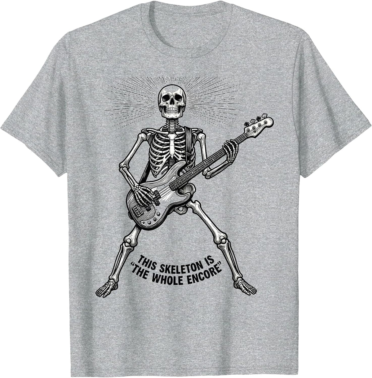 Men's This Skeleton Is The Whole Encore Punk Rock Skeleton Skull T-Shirt - Heather Grey