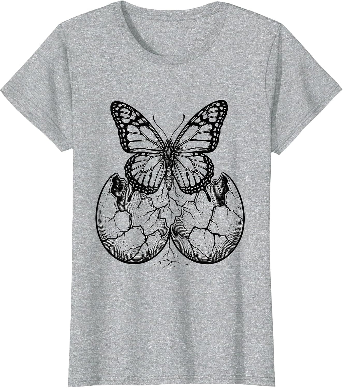 School Psychologist Butterfly Emerging From Egg T-Shirt - Heather Grey