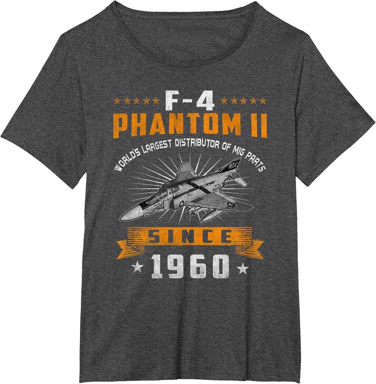 F-4 Phantom II Fighter Jet Military Aircraft Veteran T-Shirt - Dark Heather Grey
