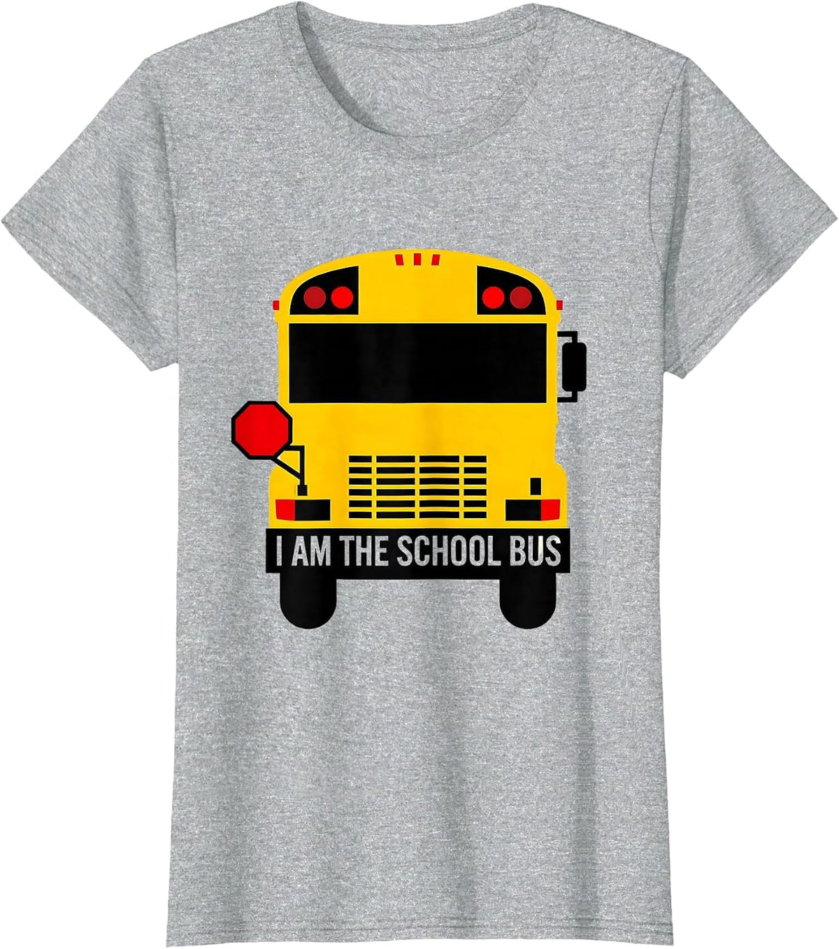 Women's I Am The School Bus Geometric Funny School Bus Driver T-Shirt - Heather Grey