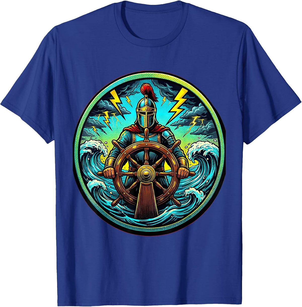 Men's Chaos Coordinator Crowned Captain Stormy Whirlpool T-Shirt - Royal Blue