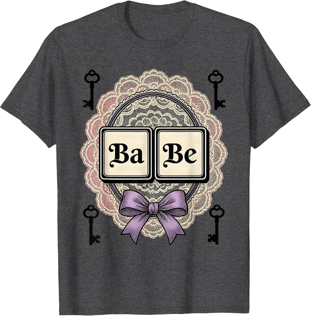 Ba Be Rococo Frill Periodic Table Chemistry Teacher Humor T-Shirt - Dark Heather Grey