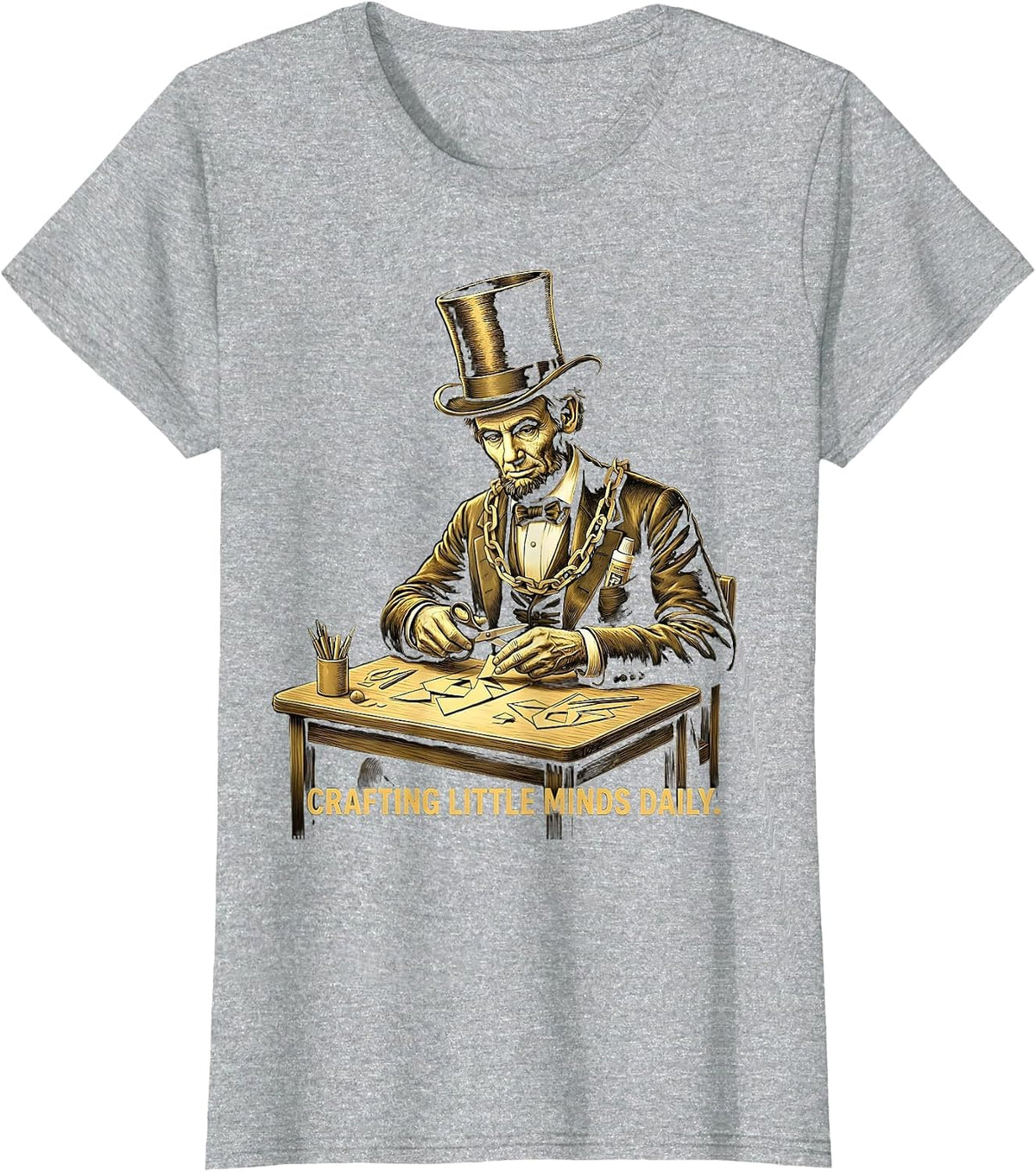 Crafting Little Minds Daily Preschool Teacher T-Shirt - Heather Grey