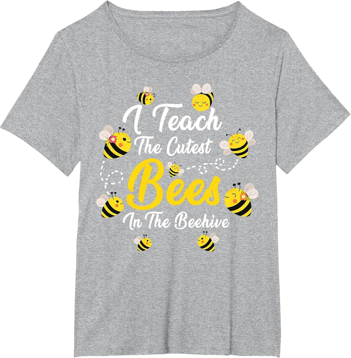 Cute I Teach The Cutest Bees in The Beehive Teacher's Day T-Shirt - Heather Grey