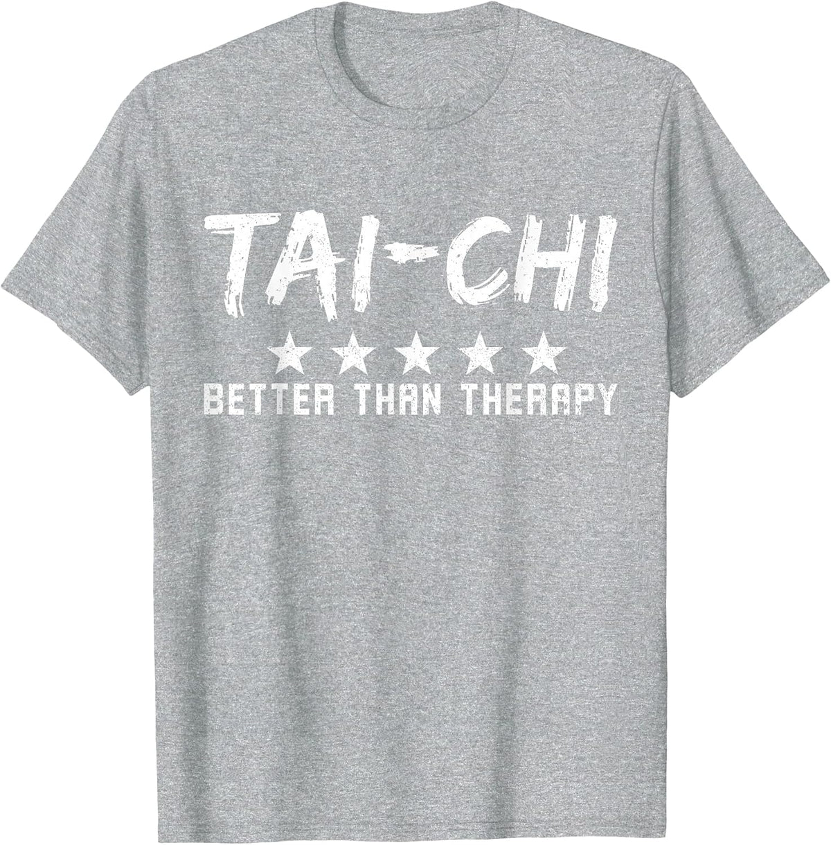 Tai-Chi Better Than Therapy Funny Tai Chi T-Shirt - Heather Grey