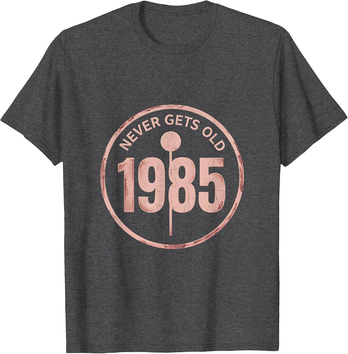 1985 Never Gets Old Vintage Birthday Design T-Shirt - Dark Heather Grey