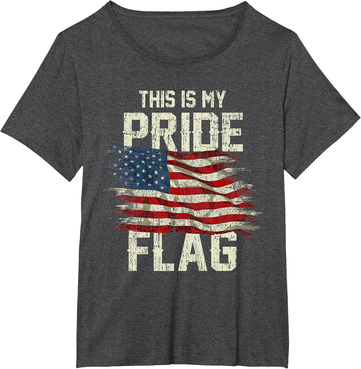 This is My Pride Flag USA American 4th of July Patriotic T-Shirt - Dark Heather Grey