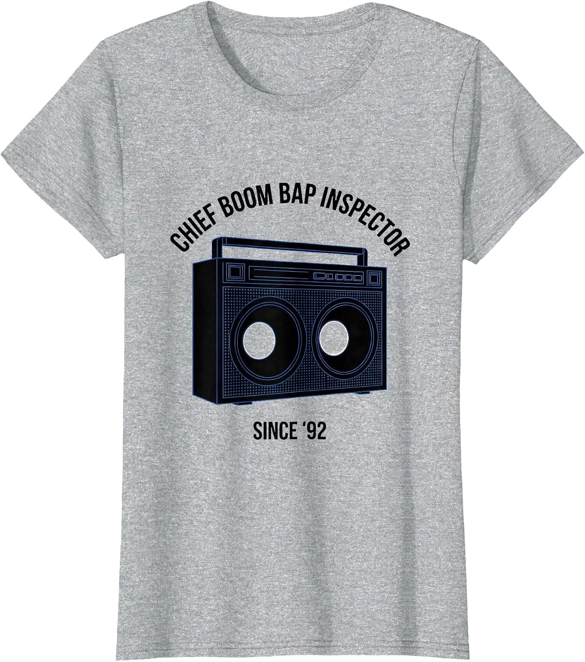 Chief Boom Bap Inspector, Since '92 Geometric Hip Hop Rap T-Shirt - Heather Grey