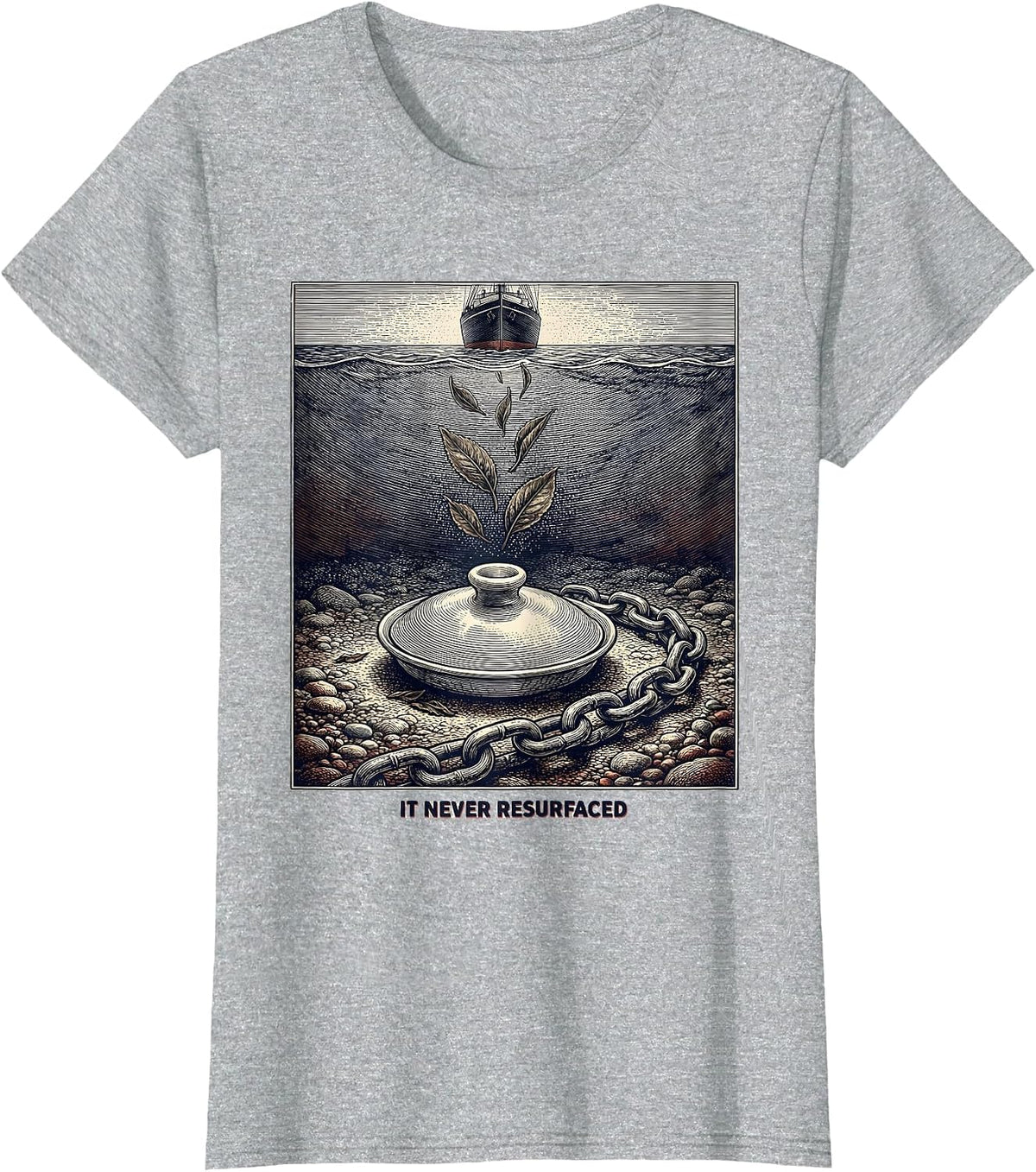 Women's It Never Resurfaced Funny History Teacher 4th Of July T-Shirt - Heather Grey