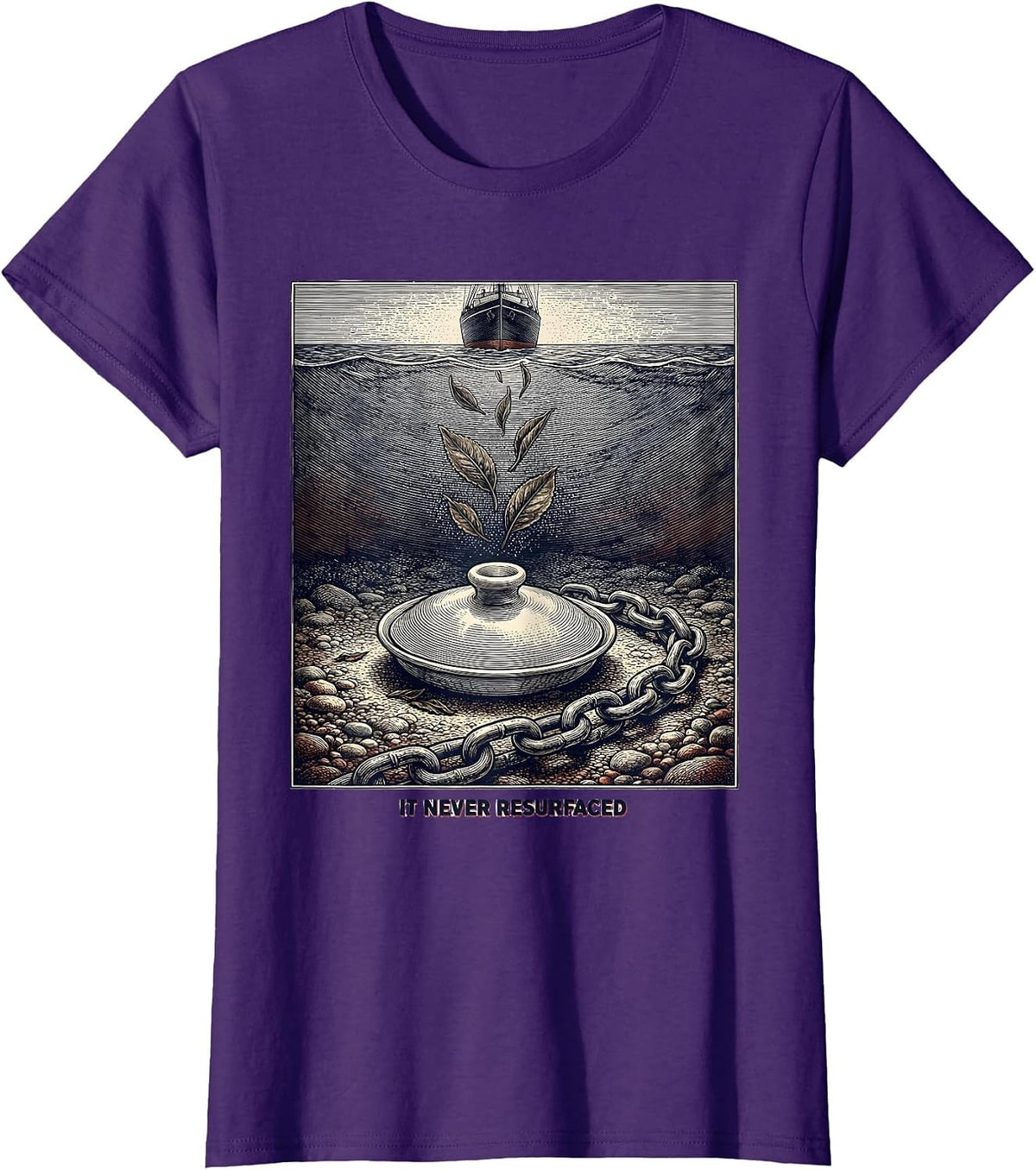 Women's It Never Resurfaced Funny History Teacher 4th Of July T-Shirt - Purple