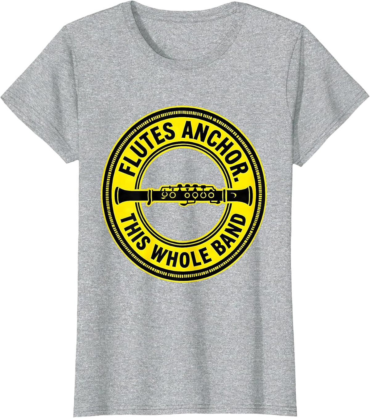 Flutes Anchor This Whole Band Funny Flute Player Band Gift T-Shirt - Heather Grey