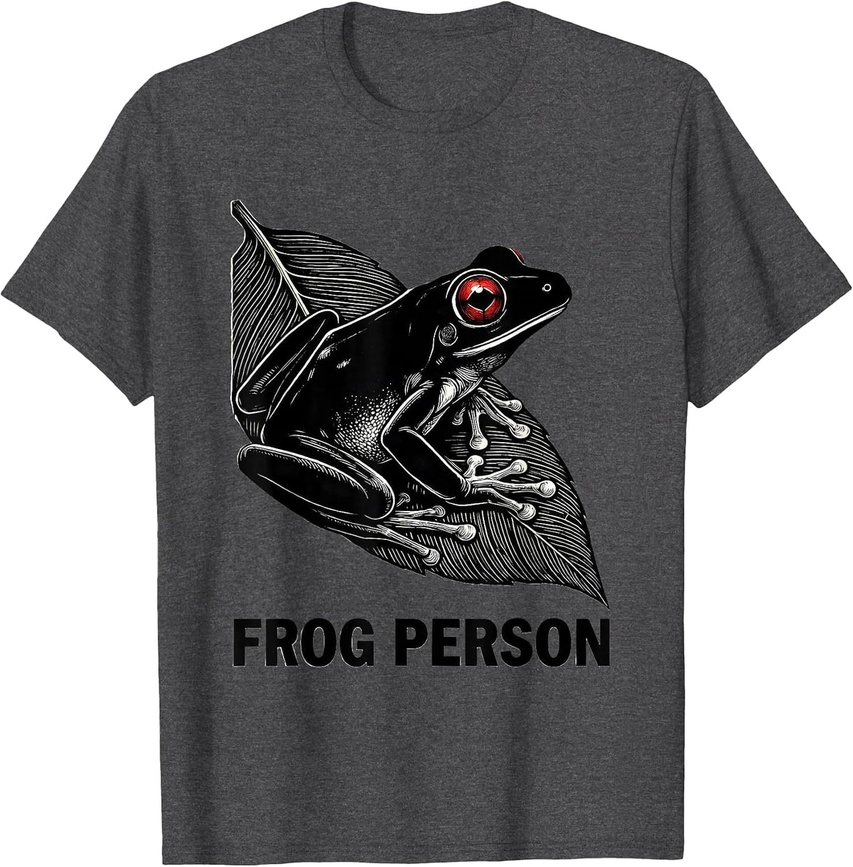 Frog Person Funny Frog Lover Tree Frog Amphibian Humor T-Shirt - Dark Heather Grey