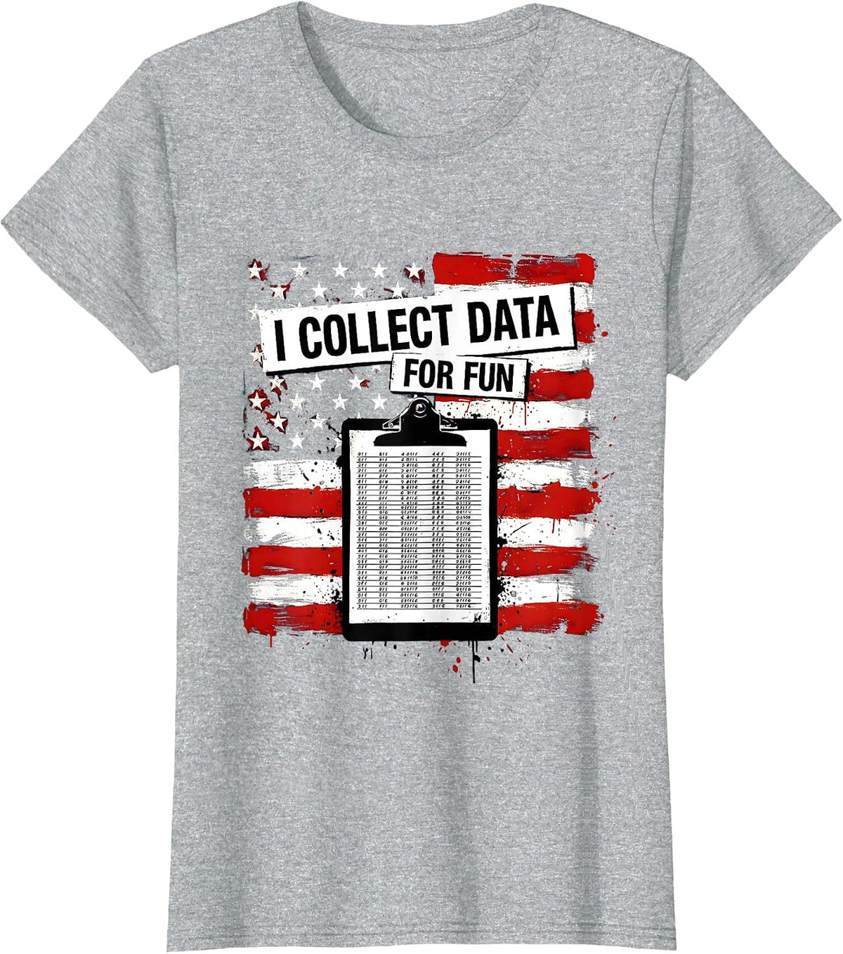 I Collect Data For Fun Funny Data Nerd Design T-Shirt - Heather Grey