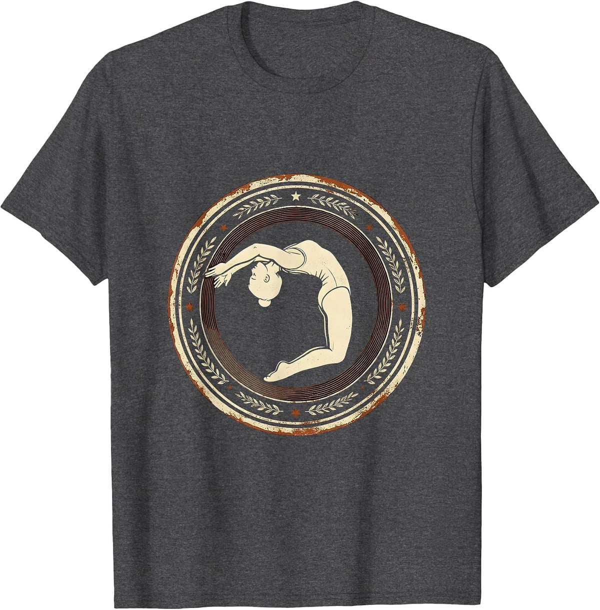 Gymnast Backflip Silhouette Graphic T-Shirt - Dark Heather Grey