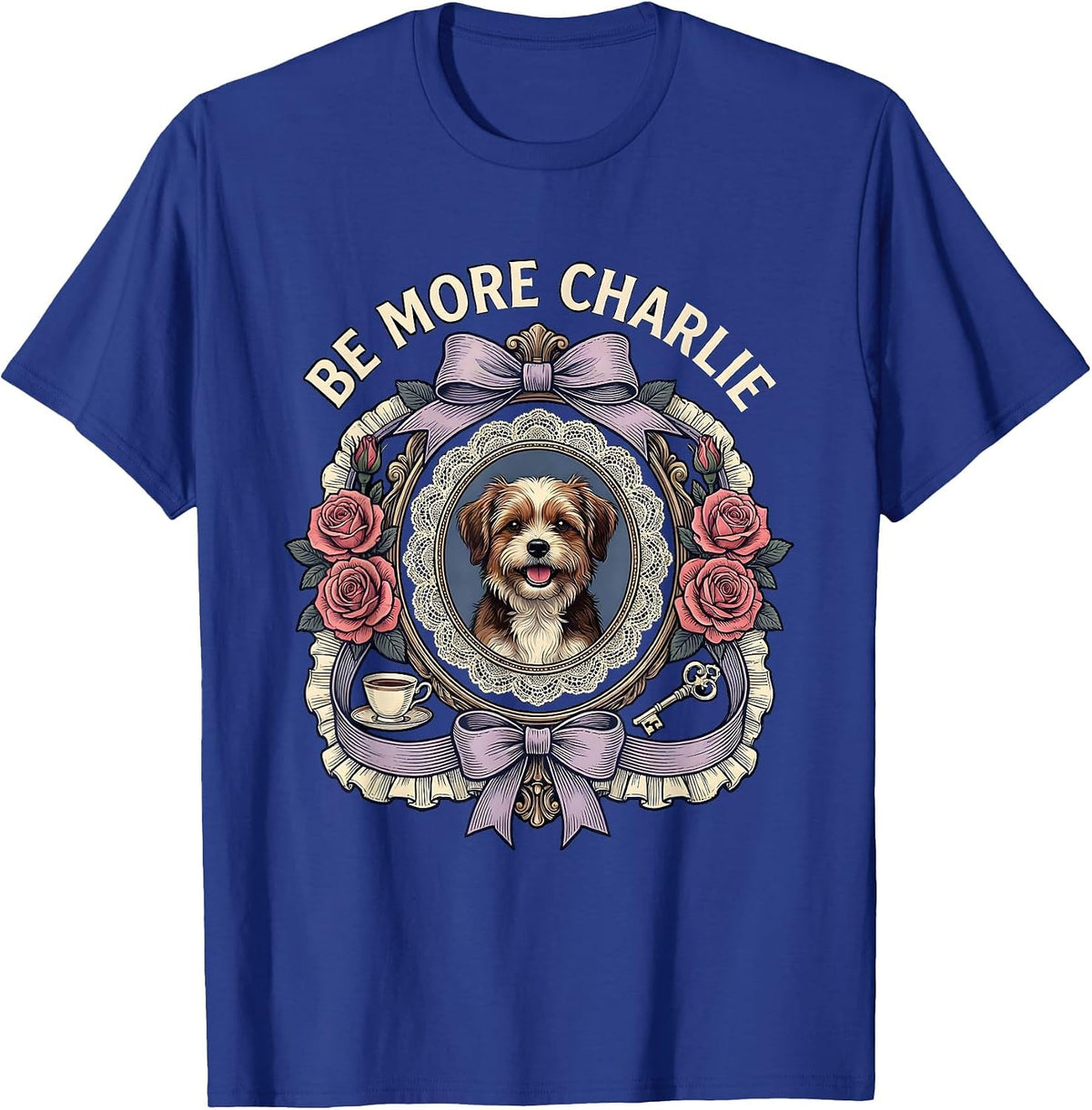 Men's Be More Charlie Live Like Charlie Inspirational Design T-Shirt - Royal Blue