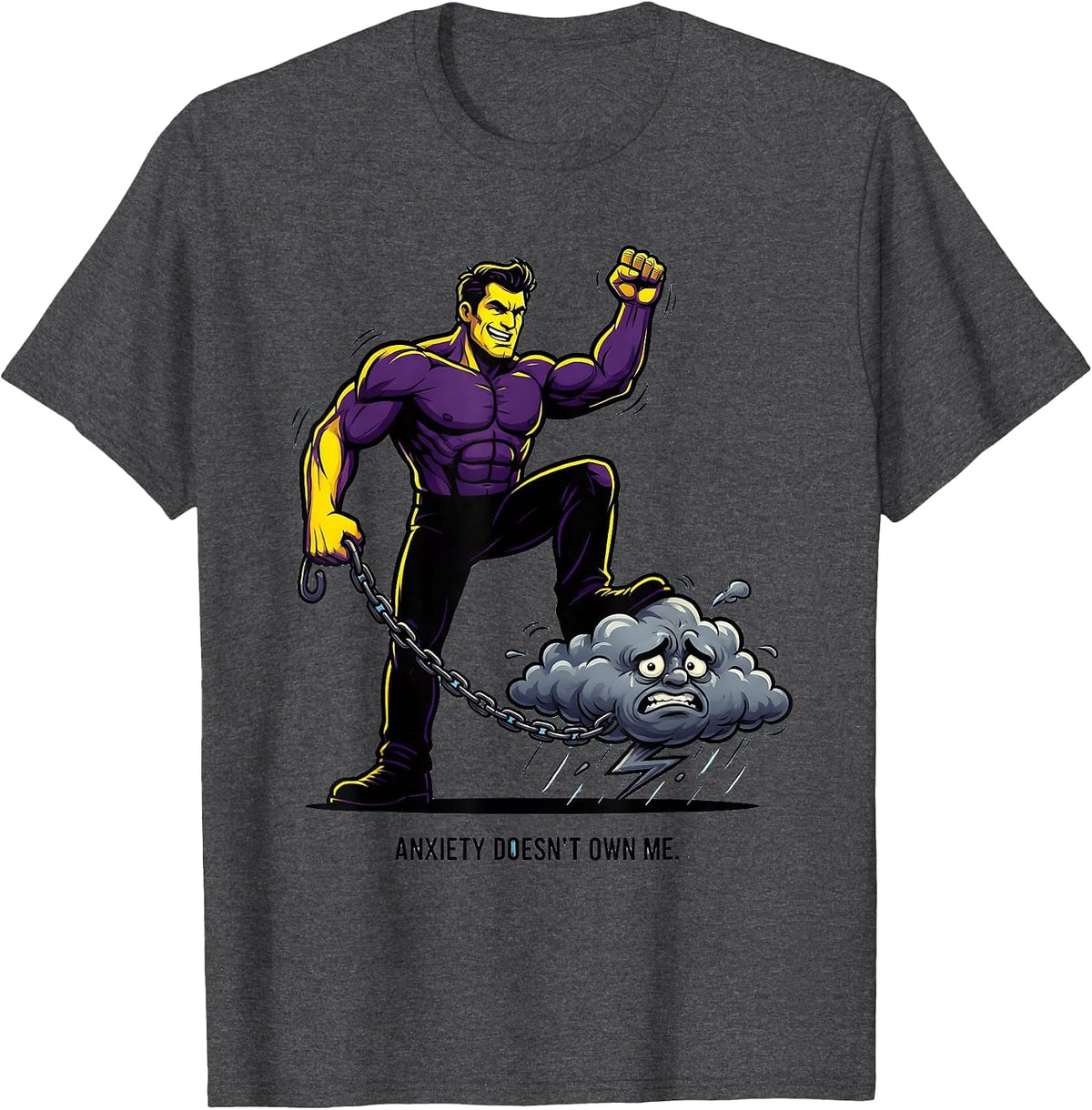 Anxiety Doesn't Own Me Mental Health Awareness T-Shirt - Dark Heather Grey