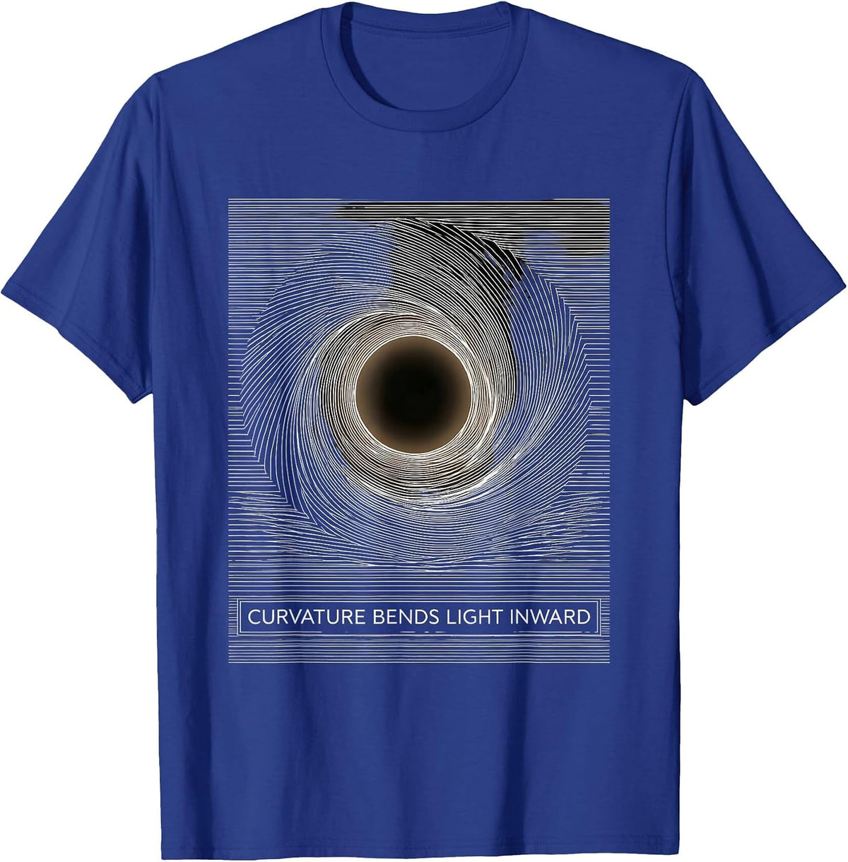 Curvature Bends Light Inward Scratchboard Astrophysics T-Shirt - Royal Blue