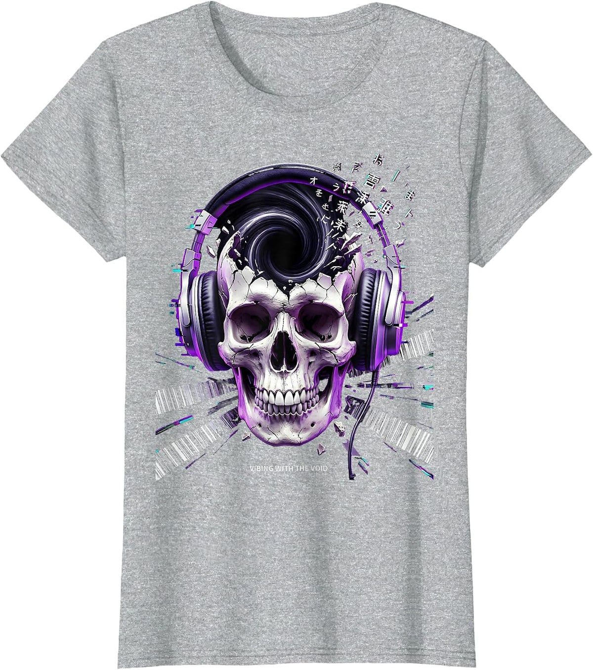 Vibing With the Void Dark Humor Design T-Shirt - Heather Grey