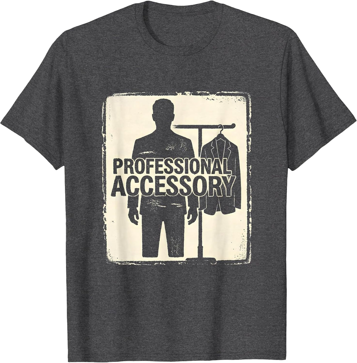 Professional Accessory Rubber Stamp Husband Deadpan Humor T-Shirt - Dark Heather Grey