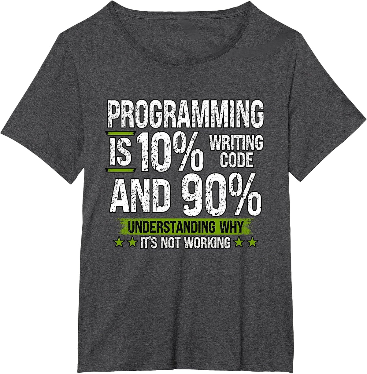Programming is 10% Writing Code and 90% Understanding T-Shirt - Dark Heather Grey
