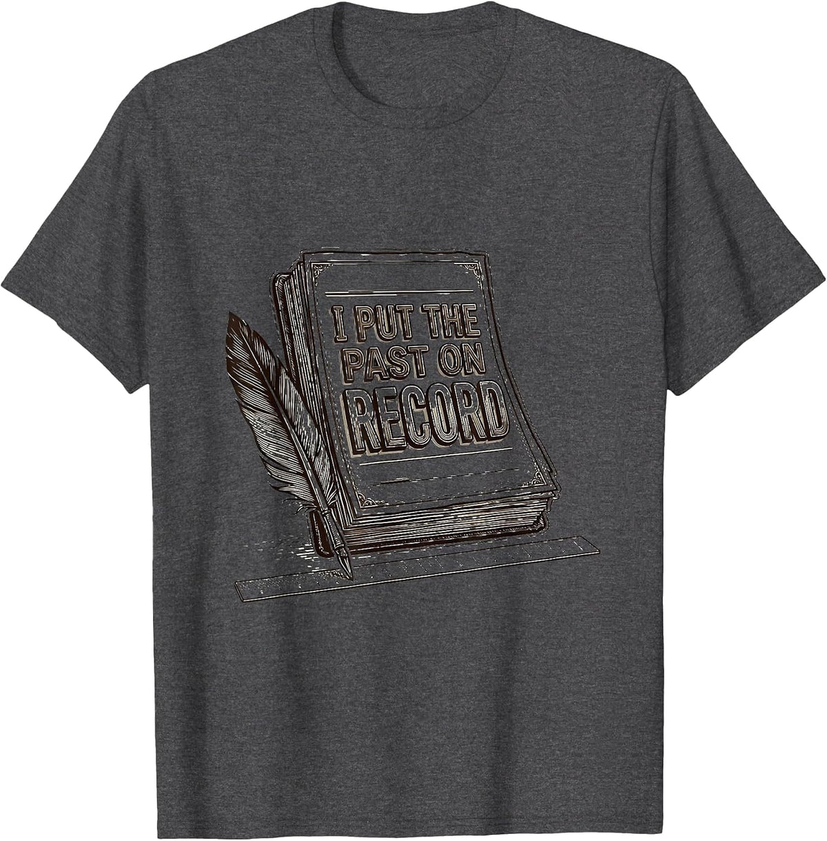 I Put The Past On Record Funny History Teacher Social T-Shirt - Dark Heather Grey