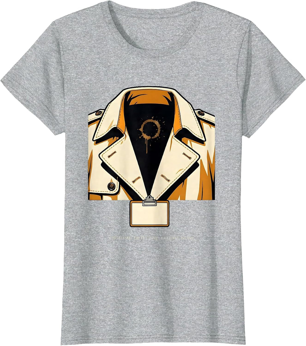 Women's Costume: Detective Effort None True Crime Couch Division T-Shirt - Heather Grey