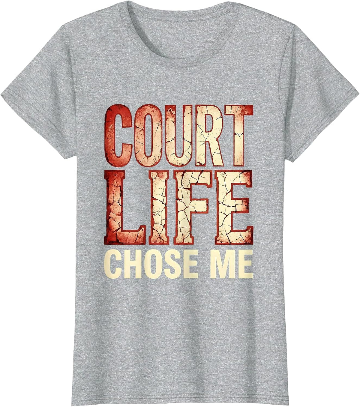 Court Life Chose Me Tennis Graphic Design T-Shirt - Heather Grey