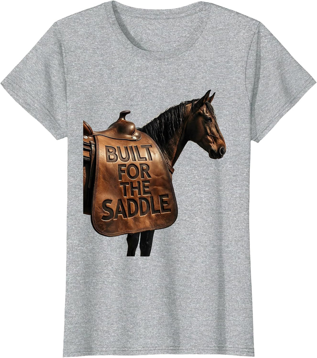 Built for the Saddle Horse Riding Design T-Shirt - Heather Grey