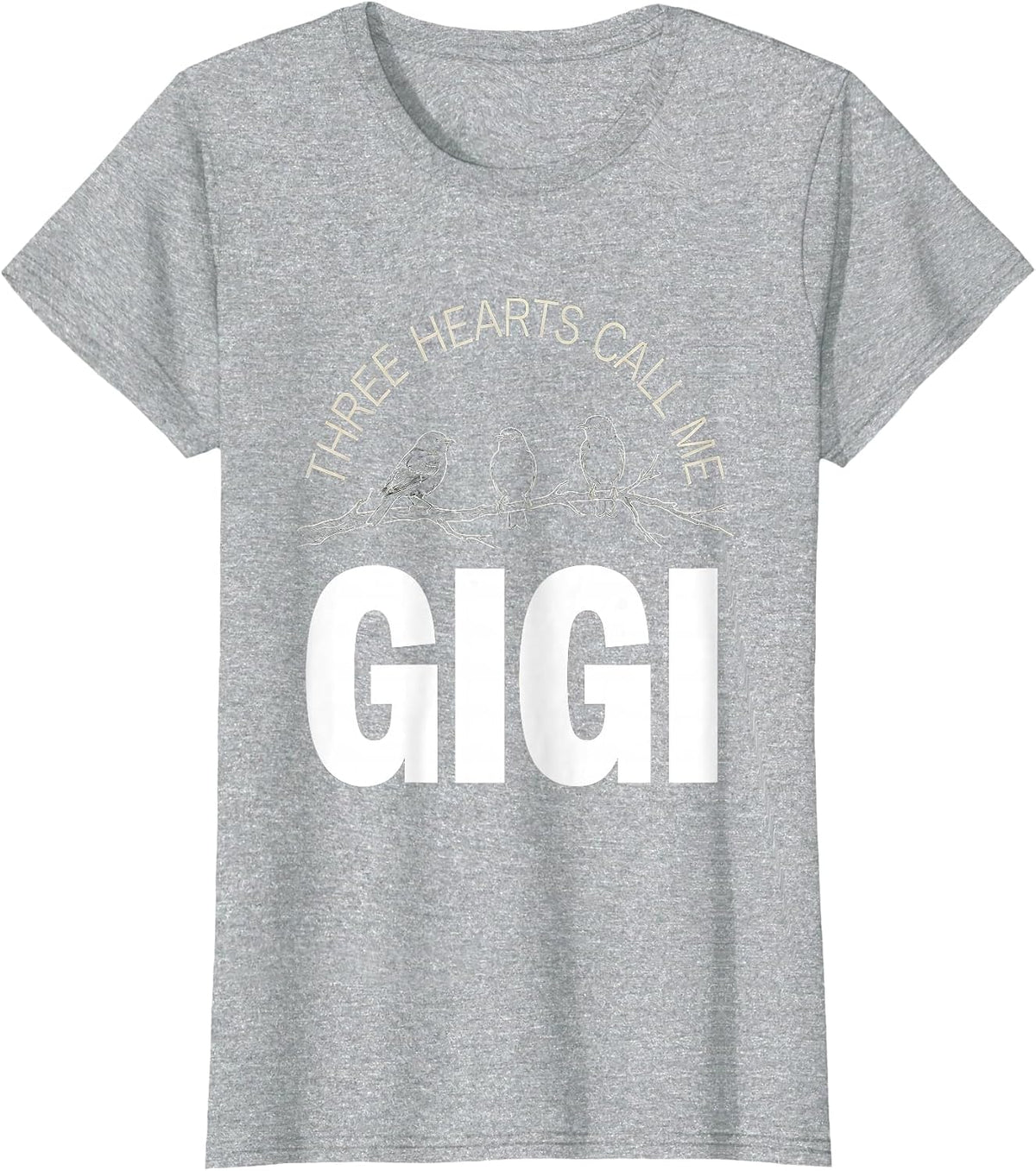Three Hearts Call Me Gigi Grandma Gift T-Shirt - Heather Grey