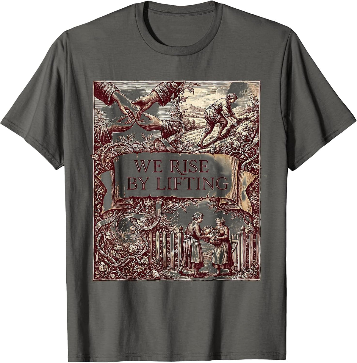 We Rise By Lifting Altruismo House Design T-Shirt - Asphalt Grey